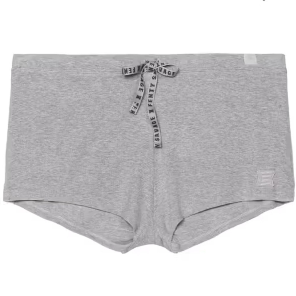 Savage x Fenty Gray Ribbed Lounge Shorts size M